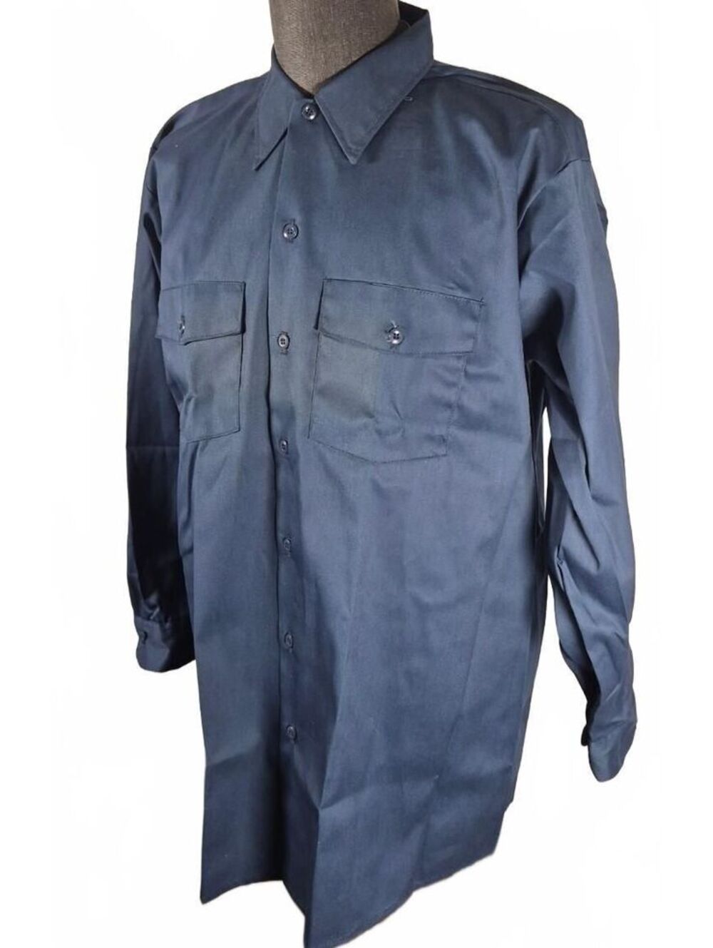 Vintage Dickies USA Made Navy Work Shirt NWT Deadstock 17-17.5 x 33